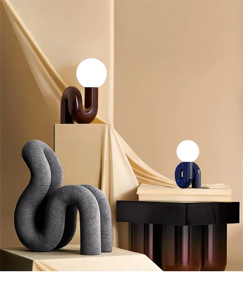 Luxe Sculptural Table Lamp - Onyx Decor