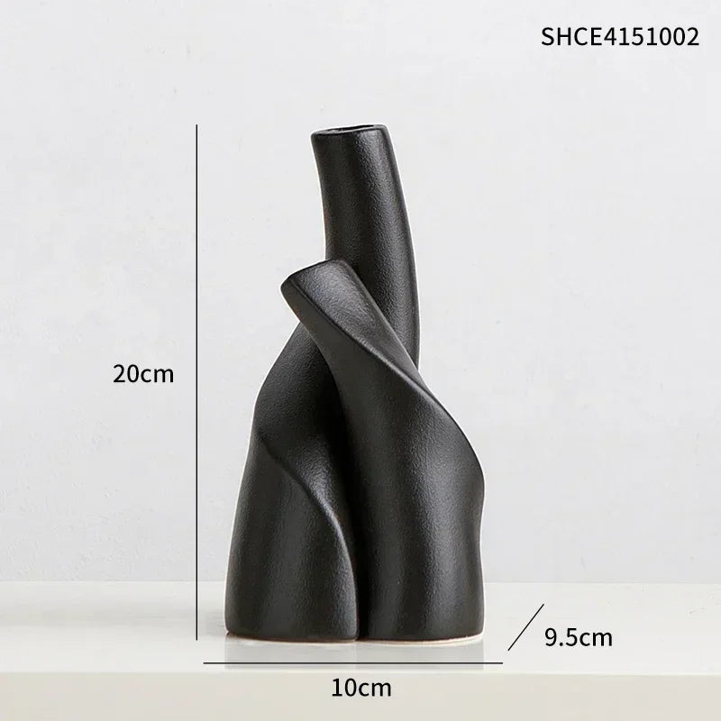 Nira Frosted Ceramic Table Vase - Onyx Decor