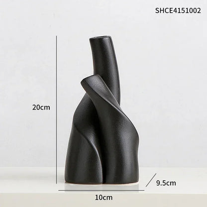 Nira Frosted Ceramic Table Vase - Onyx Decor