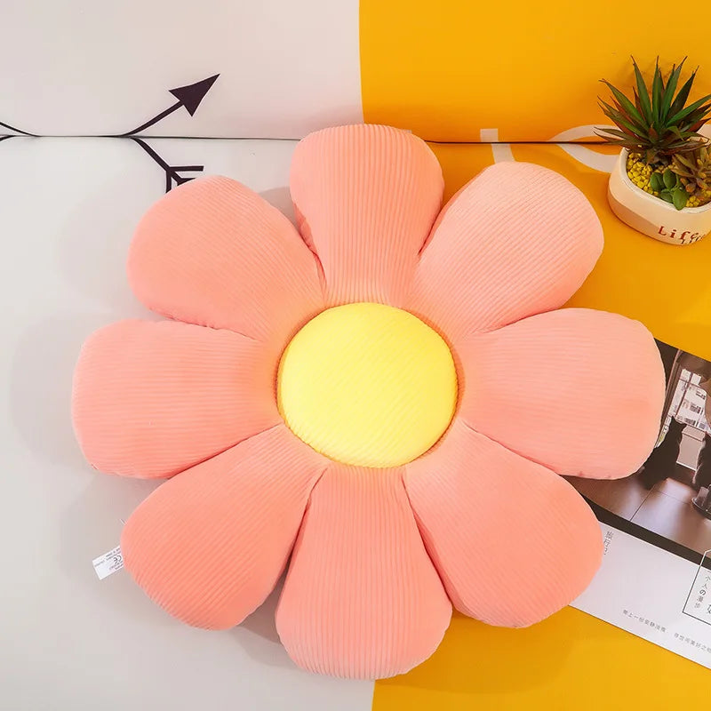 Daisy Flower Plush Throw Pillow - Onyx Decor