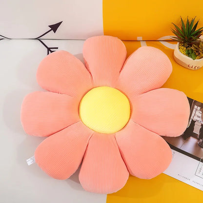Daisy Flower Plush Throw Pillow - Onyx Decor