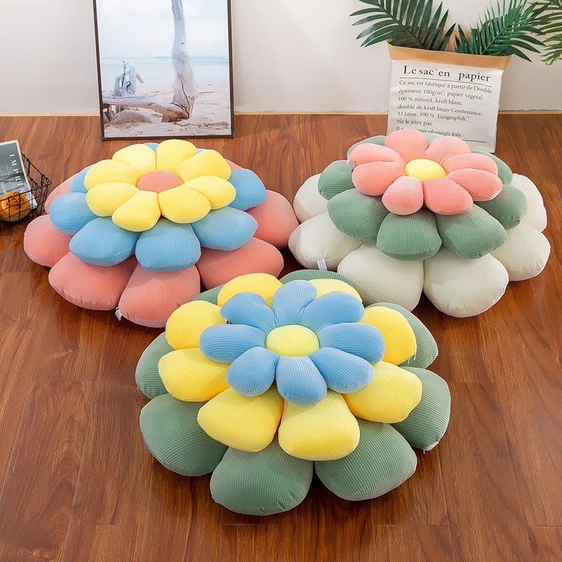 Daisy Flower Plush Throw Pillow - Onyx Decor