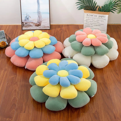 Daisy Flower Plush Throw Pillow - Onyx Decor