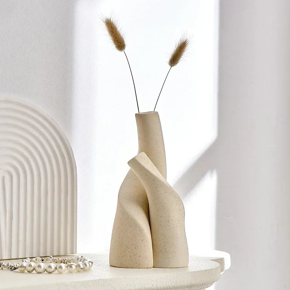 Nira Frosted Ceramic Table Vase - Onyx Decor