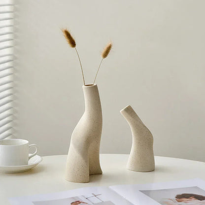 Nira Frosted Ceramic Table Vase - Onyx Decor
