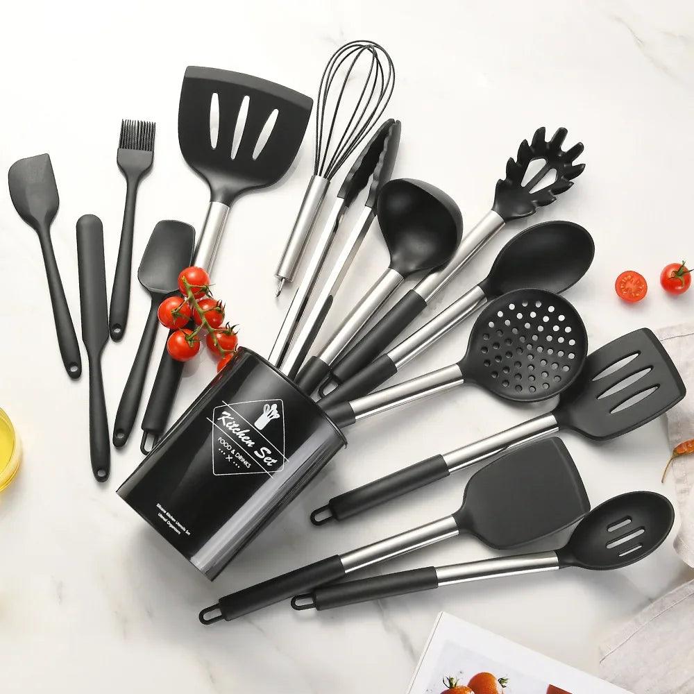 All-in-One 12 Piece Kitchen Utensil Set - Onyx Decor