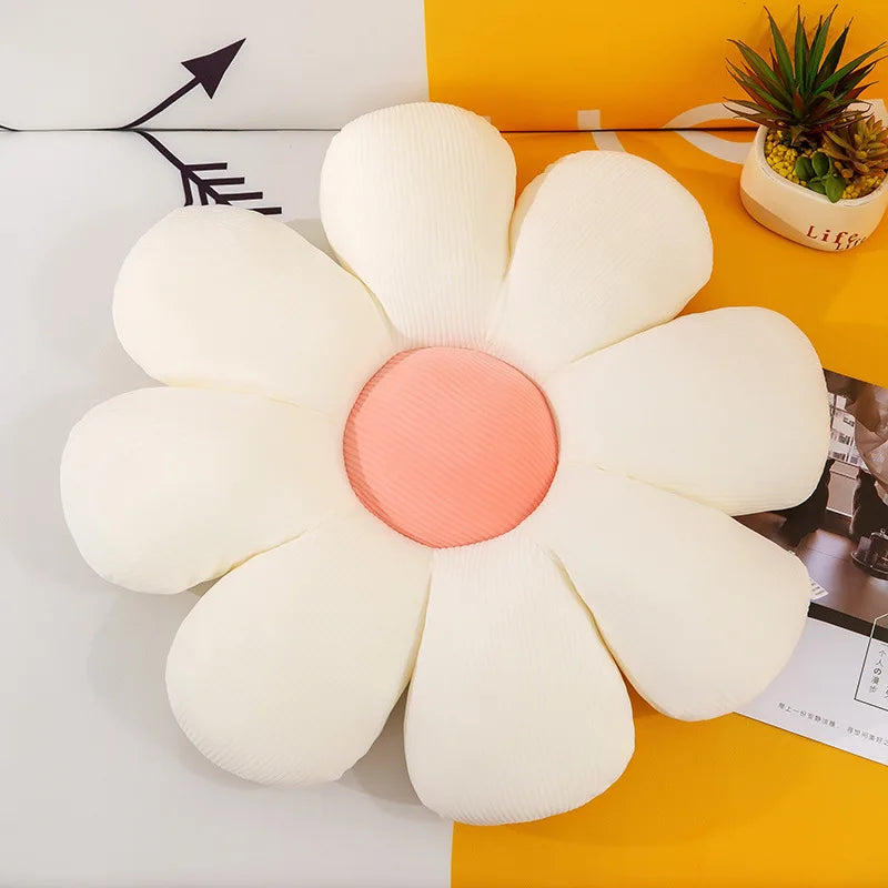 Daisy Flower Plush Throw Pillow - Onyx Decor
