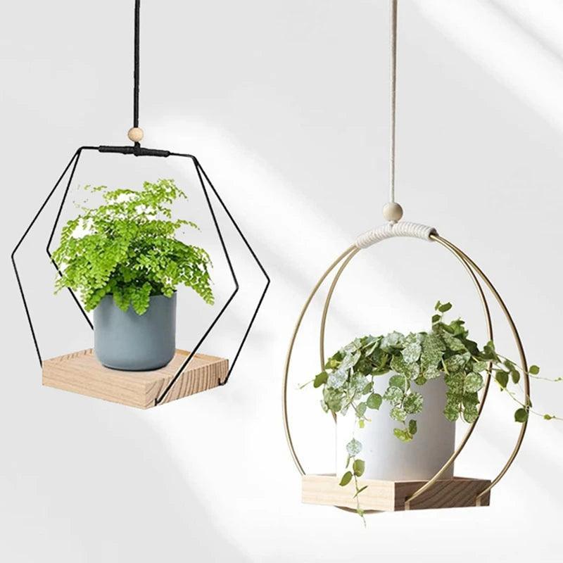 Manhattan Metal Hanging Planter - Onyx Decor