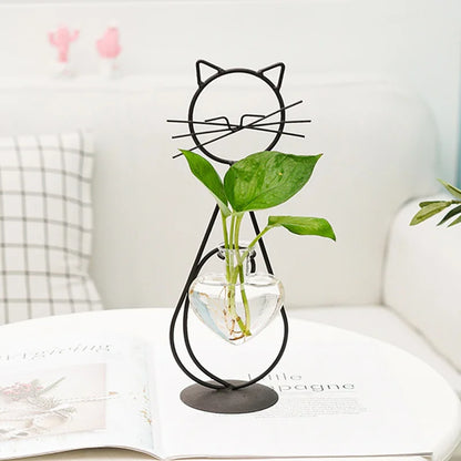 Sophia Hydroponic Glass Heart Vase - Onyx Decor