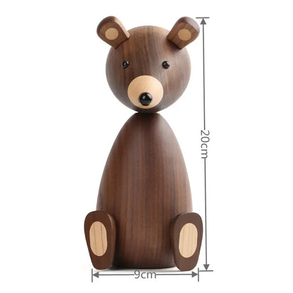 Denmark Wooden Bear Figurine - Onyx Decor