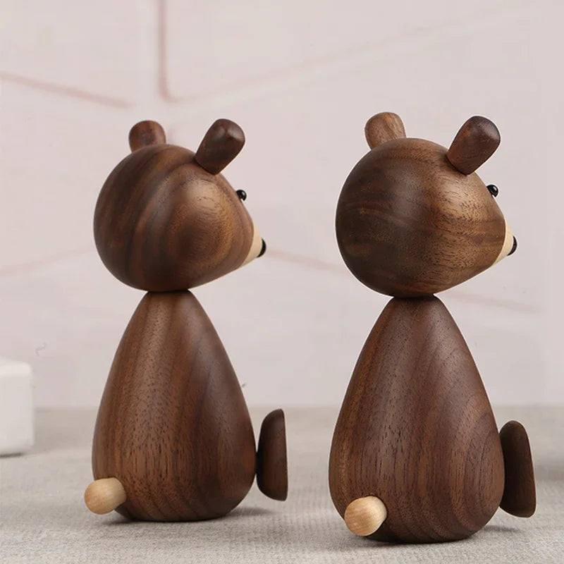 Denmark Wooden Bear Figurine - Onyx Decor