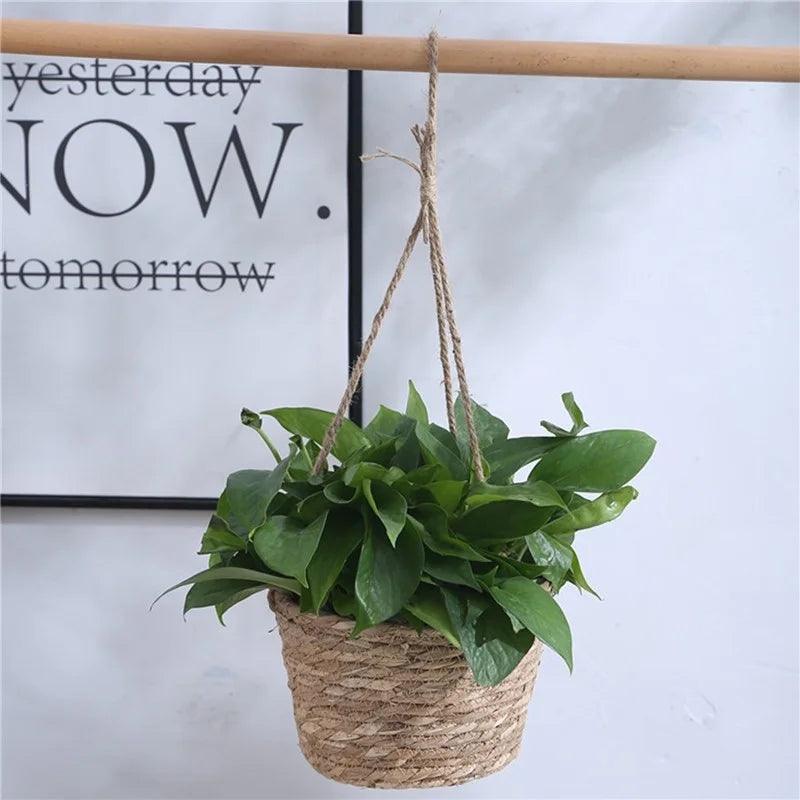 Jute Weave Hanging Planter - Onyx Decor