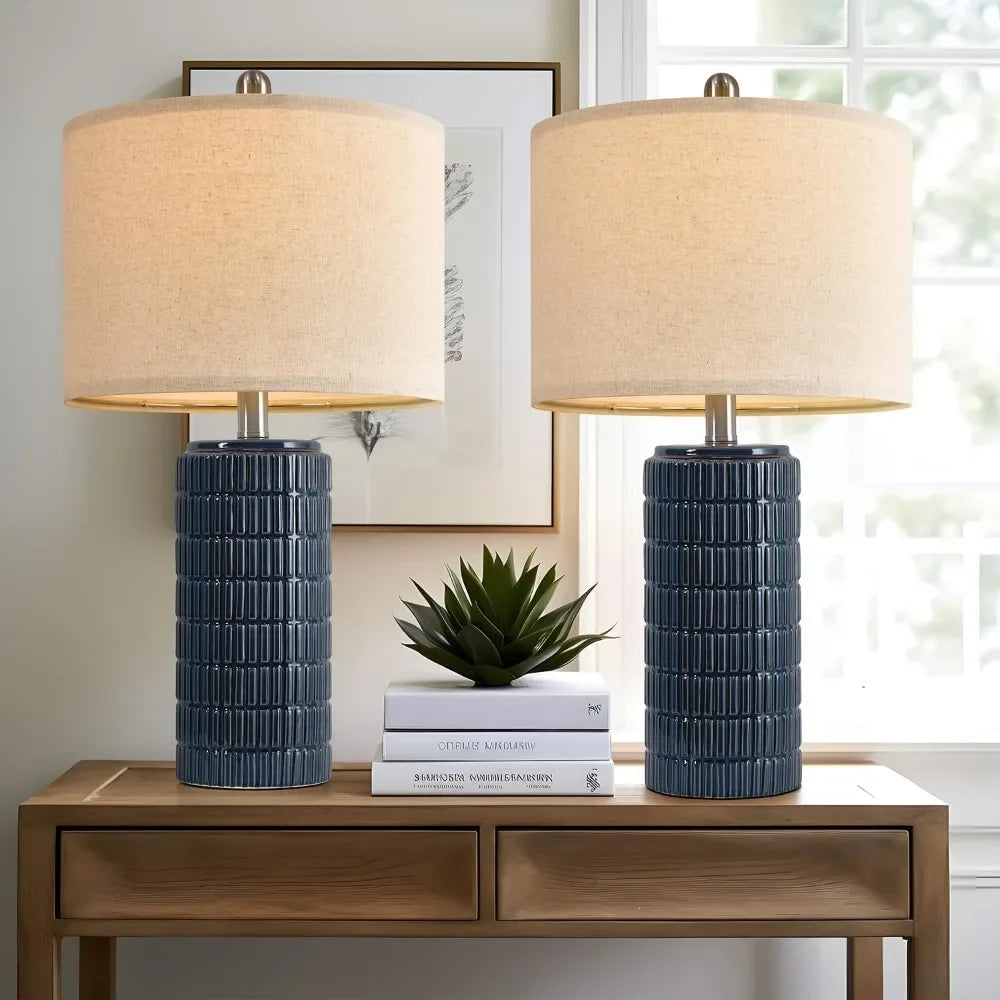 Harper Farmhouse Table Lamp Set (Set of Two) - Onyx Decor