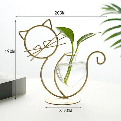 Sophia Hydroponic Glass Heart Vase - Onyx Decor