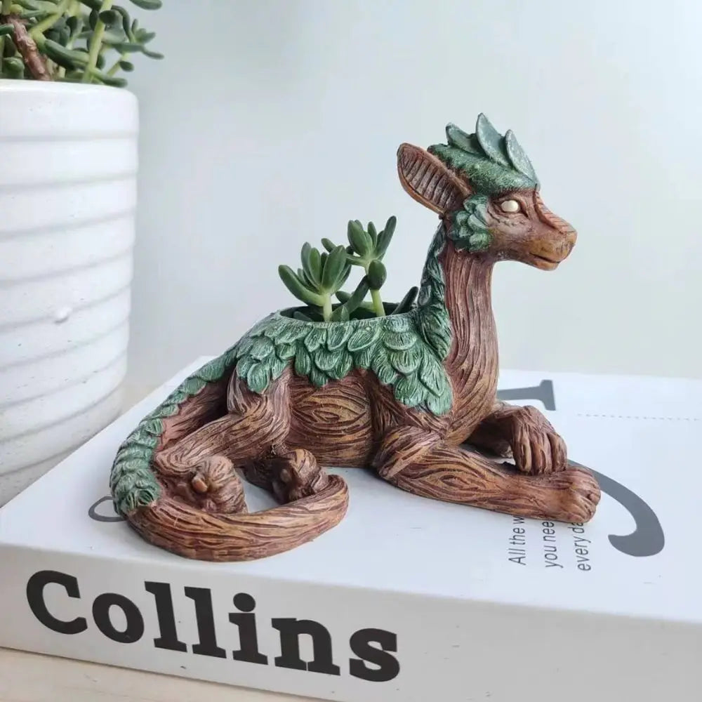 Evergreen Dragon Decorative Sculpture Planter - Onyx Decor