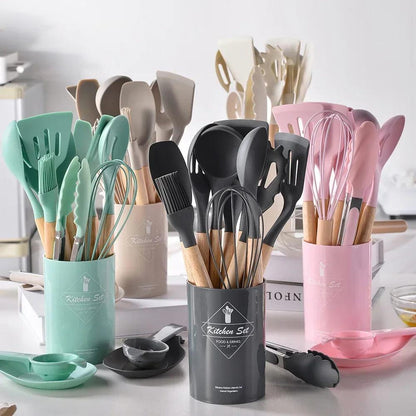 All-in-One 12 Piece Kitchen Utensil Set - Onyx Decor