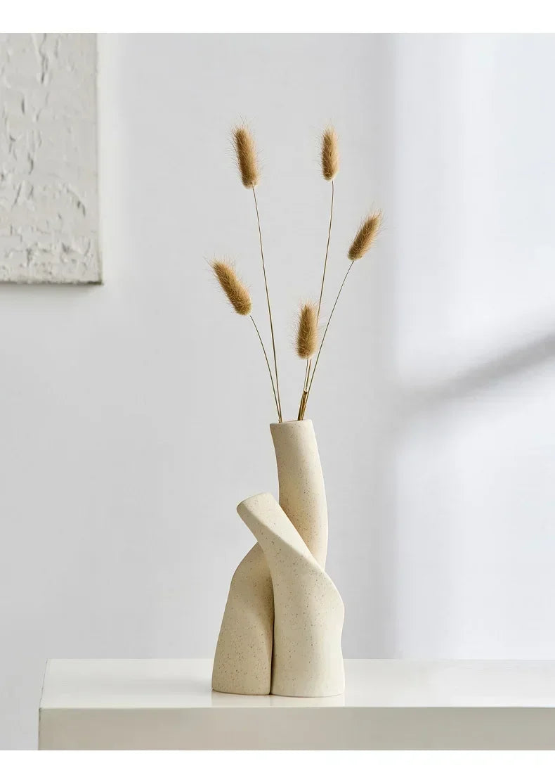 Nira Frosted Ceramic Table Vase - Onyx Decor