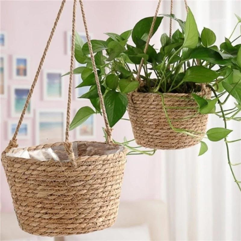 Jute Weave Hanging Planter - Onyx Decor