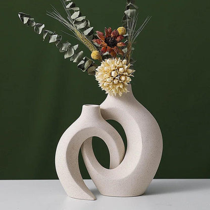 Ivy 2 Piece Ceramic Vase - Onyx Decor