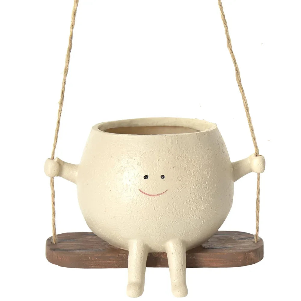 Daisy Cartoon Head Hanging Planter - Onyx Decor
