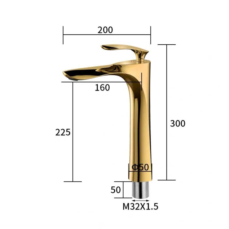 Theo - Luxury Golden Basin Faucet - Onyx Decor