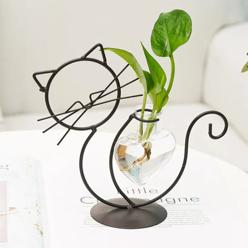 Sophia Hydroponic Glass Heart Vase - Onyx Decor