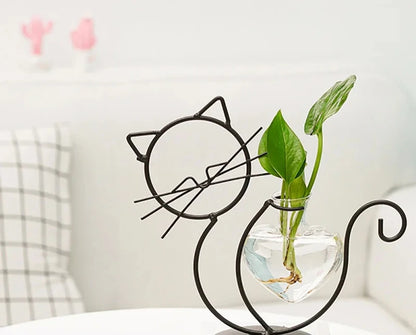 Sophia Hydroponic Glass Heart Vase - Onyx Decor