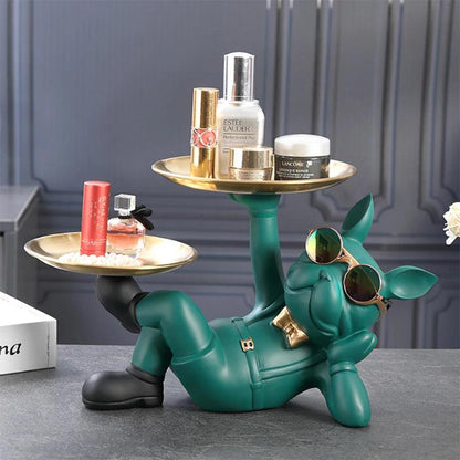 Bulldog Animal Figurines Cool Dog Statue Sculpture Living Study Room Bedroom Decor Home Interior Decoration Accessories - Onyx Decor