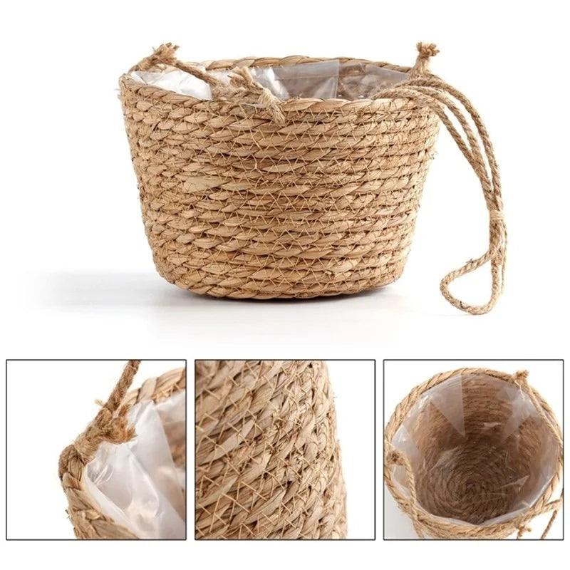 Jute Weave Hanging Planter - Onyx Decor