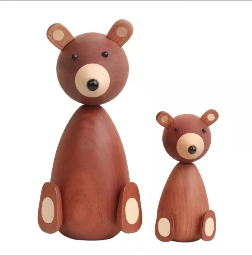 Denmark Wooden Bear Figurine - Onyx Decor