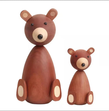 Denmark Wooden Bear Figurine - Onyx Decor