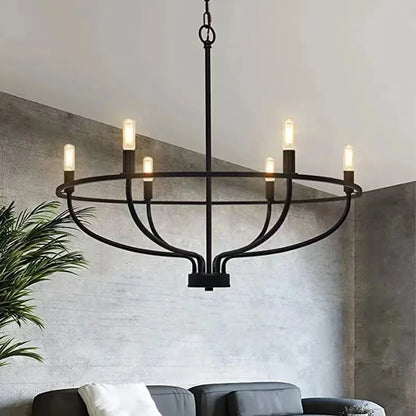 Aria Industrial Iron Chandelier - Onyx Decor