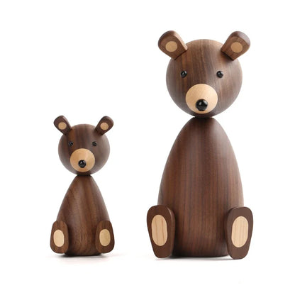 Denmark Wooden Bear Figurine - Onyx Decor