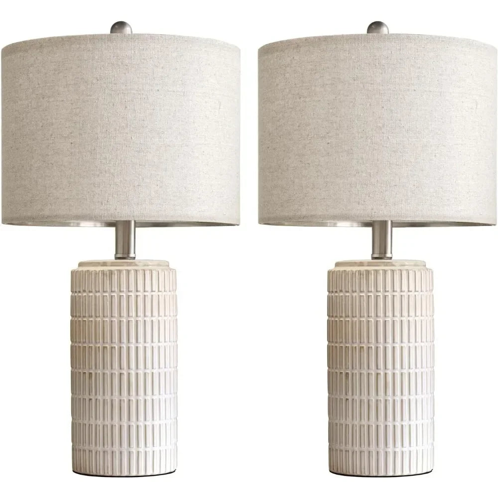 Harper Farmhouse Table Lamp Set (Set of Two) - Onyx Decor