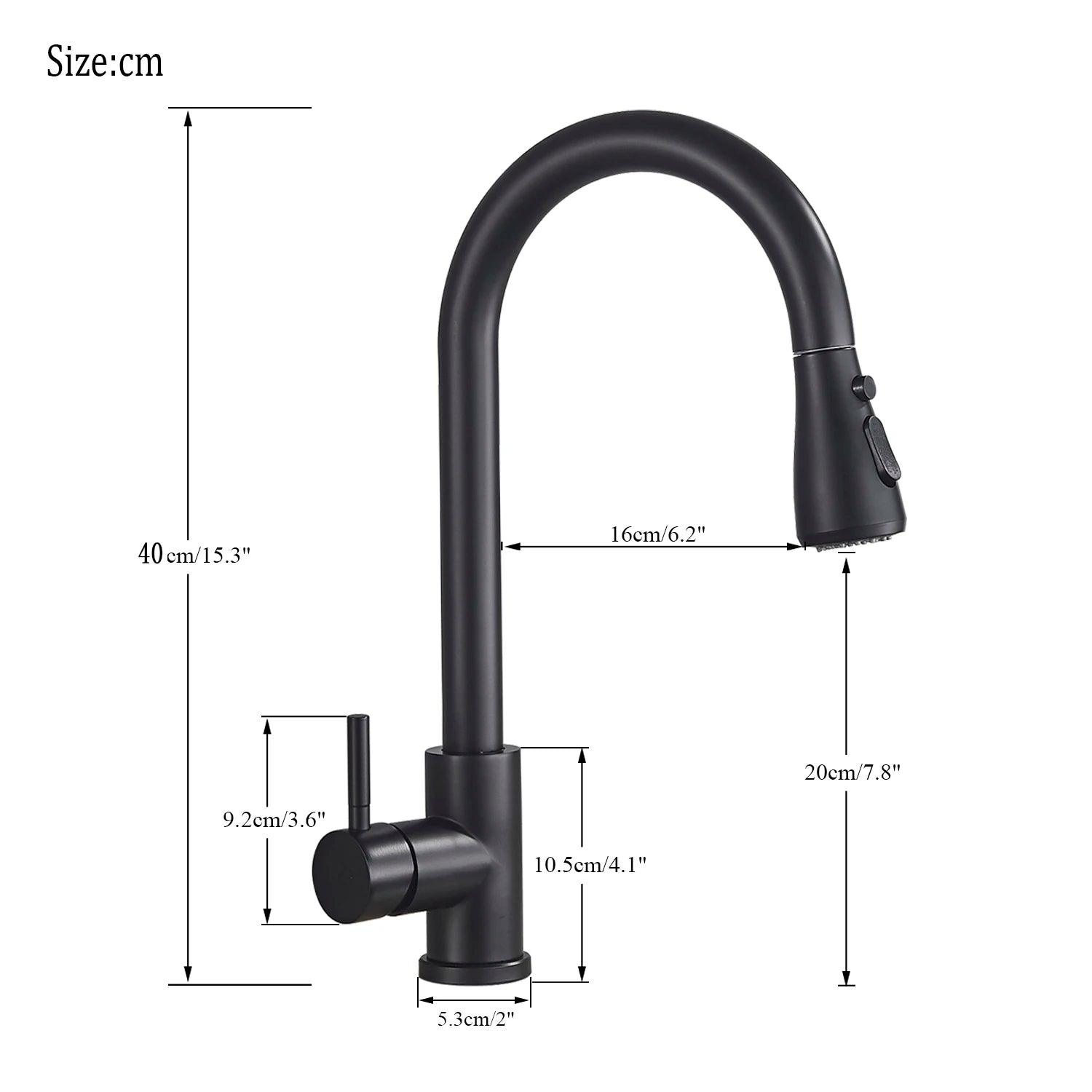 Obsidian Flow Pull-Down Kitchen Faucet - Onyx Decor