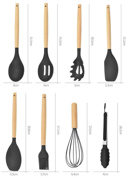 All-in-One 12 Piece Kitchen Utensil Set - Onyx Decor