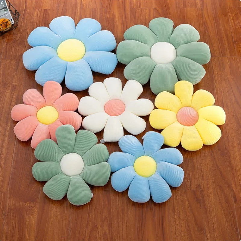 Daisy Flower Plush Throw Pillow - Onyx Decor