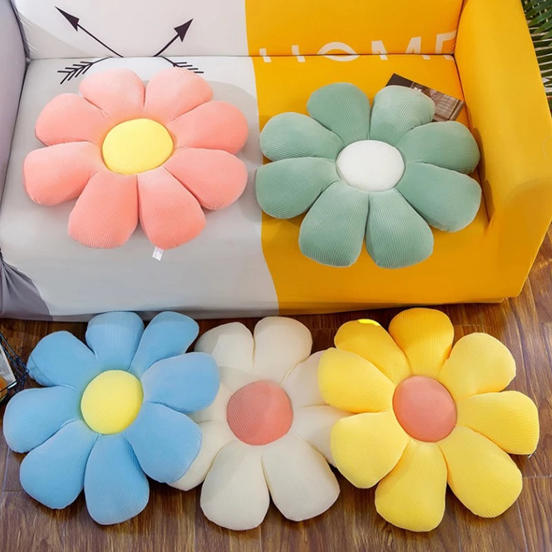 Daisy Flower Plush Throw Pillow - Onyx Decor