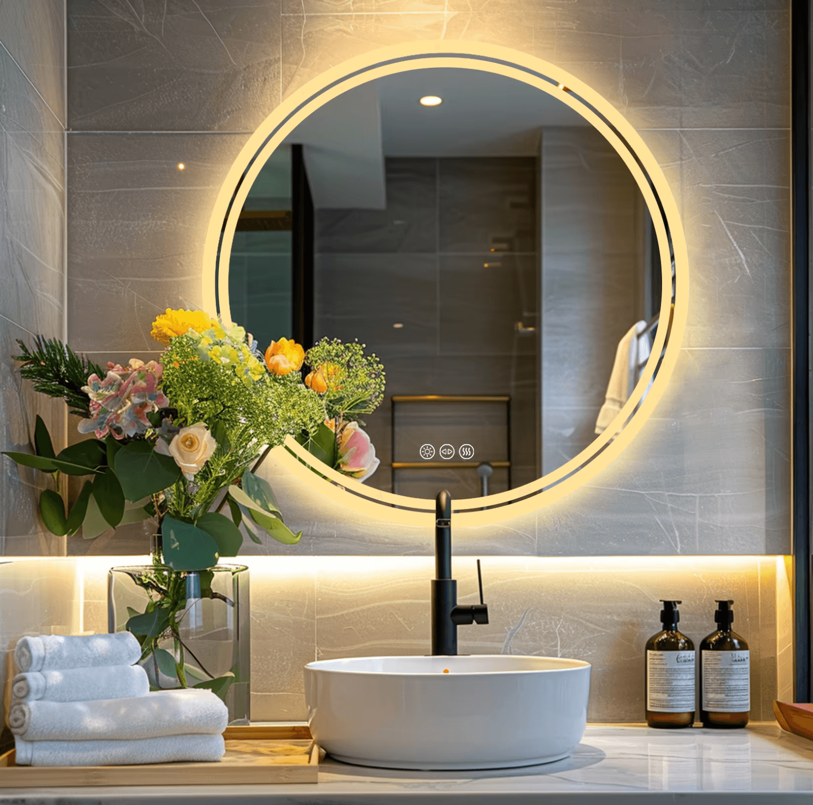 Luna Halo LED Vanity Mirror - Onyx Decor