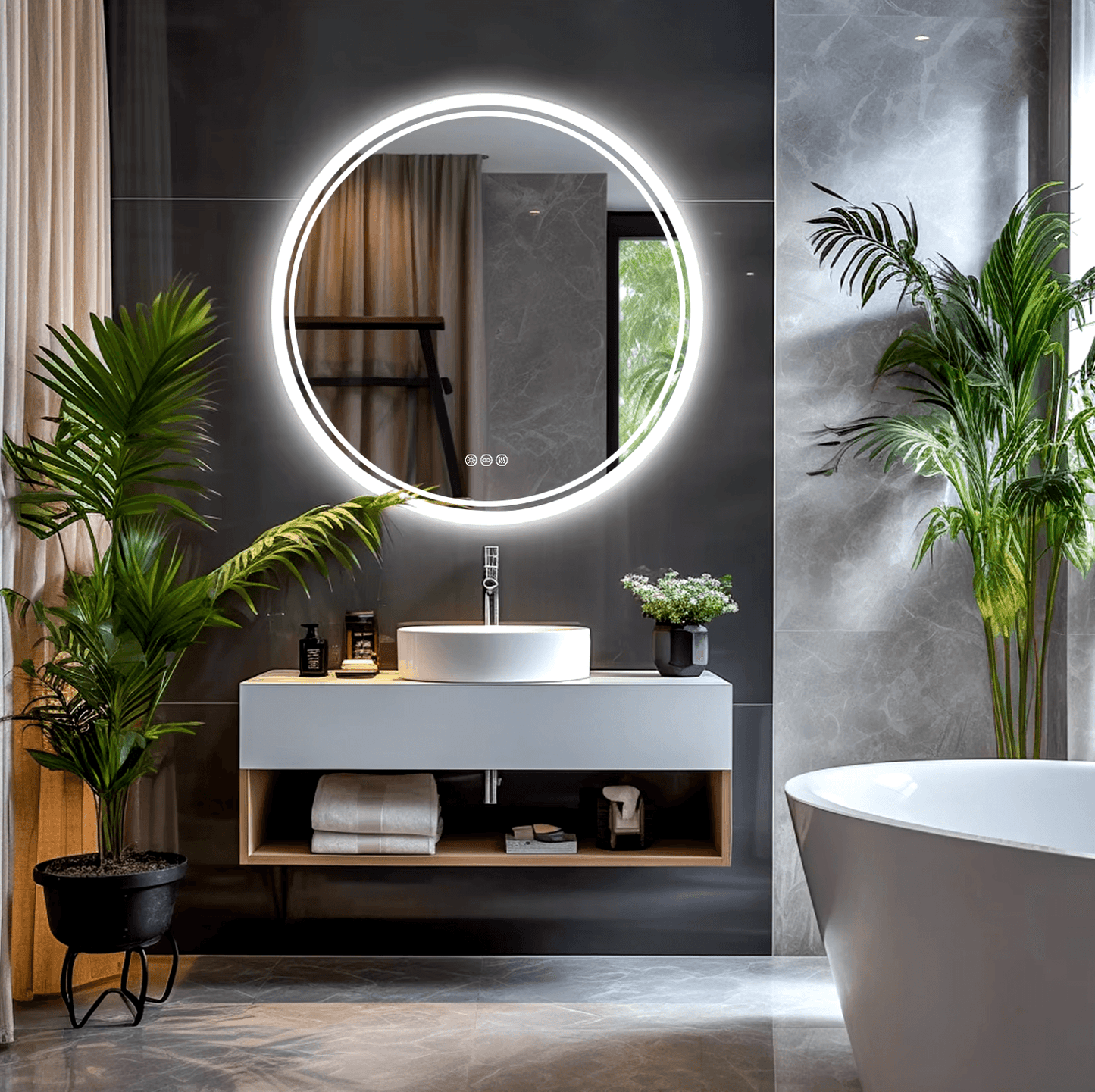 Luna Halo LED Vanity Mirror - Onyx Decor