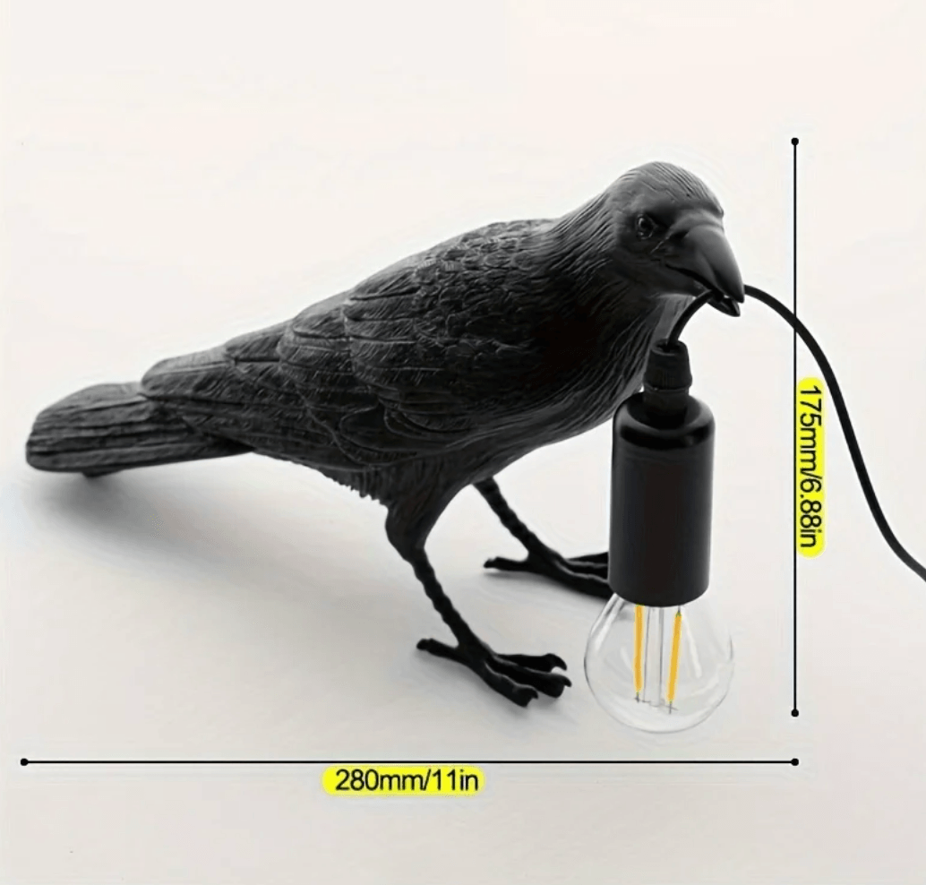 Noir Raven Lamp - Onyx Decor