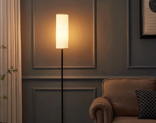 Modern Floor Lamp with Fabric Shade - Onyx Decor