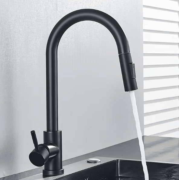 Obsidian Flow Pull-Down Kitchen Faucet - Onyx Decor