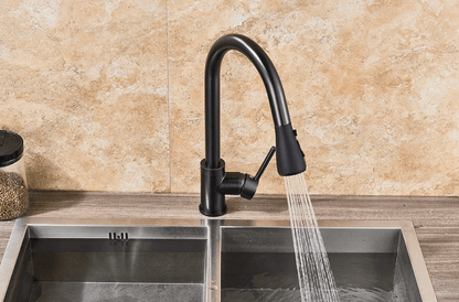 Obsidian Flow Pull-Down Kitchen Faucet - Onyx Decor