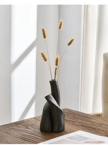 Nira Frosted Ceramic Table Vase - Onyx Decor
