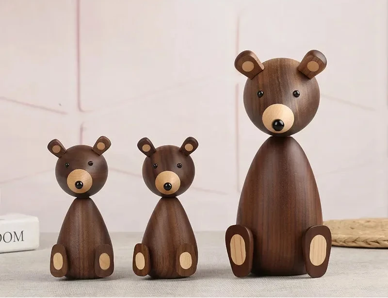 Denmark Wooden Bear Figurine - Onyx Decor