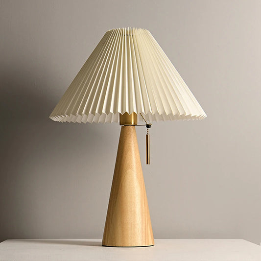 Elsa Nordic Pleated Wood Table Lamp - Onyx Decor