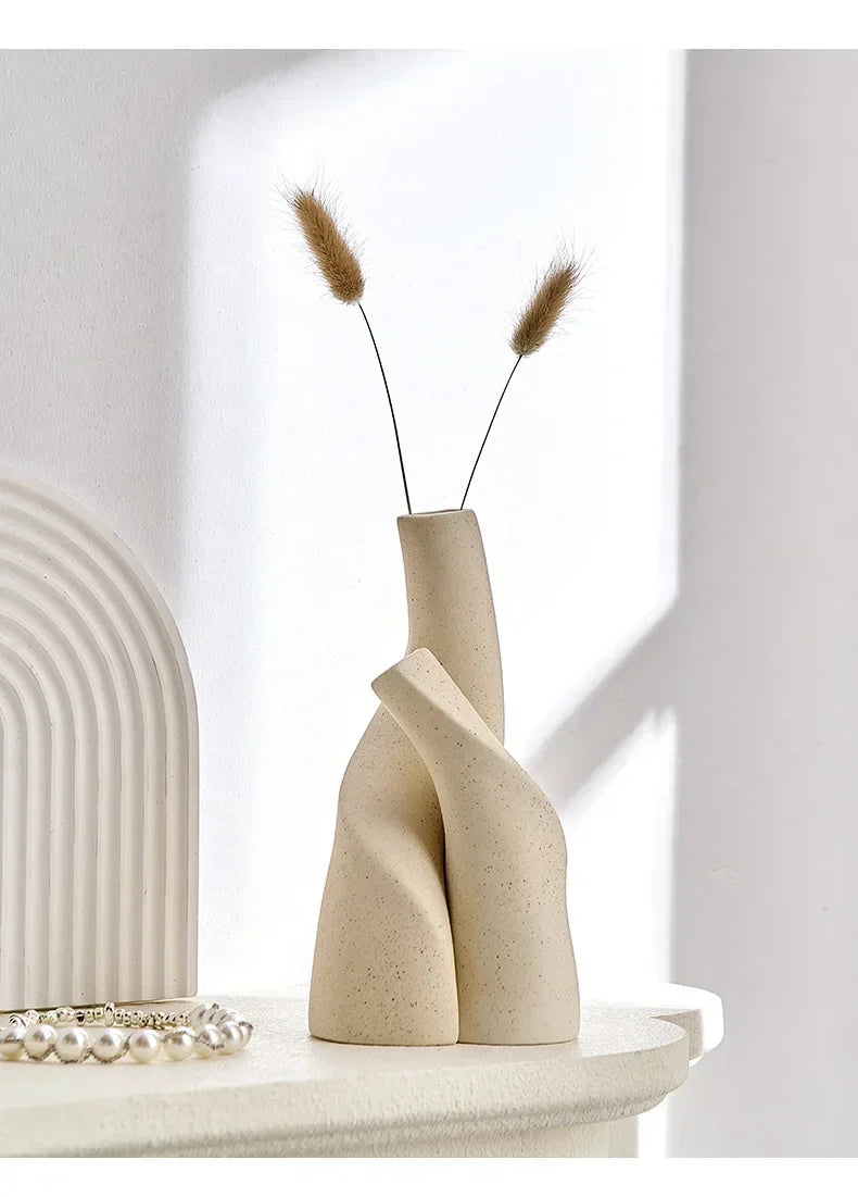 Nira Frosted Ceramic Table Vase - Onyx Decor