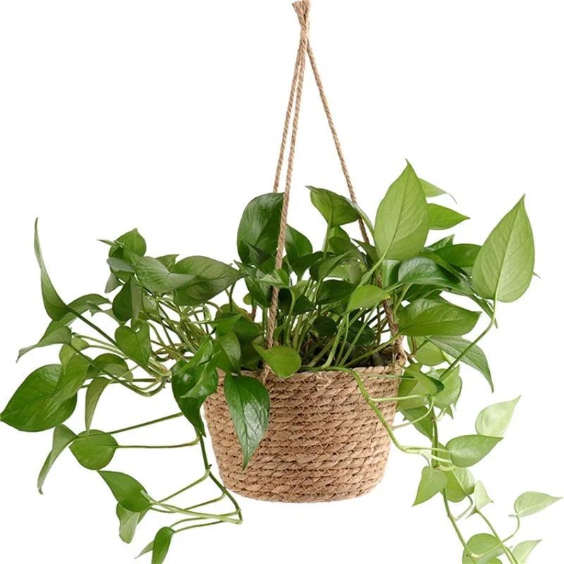 Jute Weave Hanging Planter - Onyx Decor