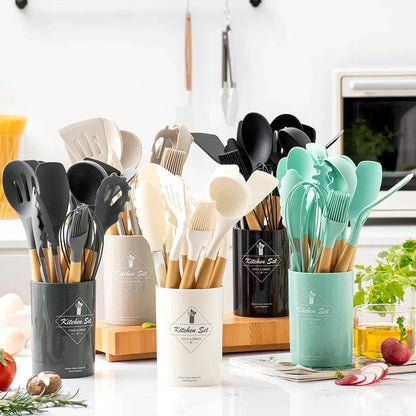 All-in-One 12 Piece Kitchen Utensil Set - Onyx Decor